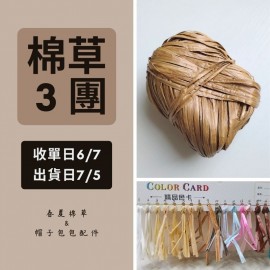 【棉草3團】可水洗拉菲草線40g